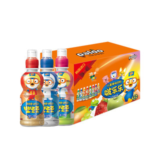 88VIP：Pororo 韩国进口啵乐乐混合装235ml*12瓶儿童果汁饮料草莓水蜜桃牛奶礼盒