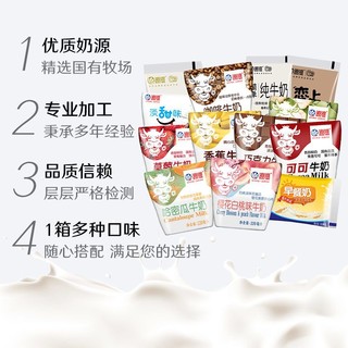 海河牛奶旗舰店天津海河花色奶混合口味10袋一整箱成人学生早餐奶