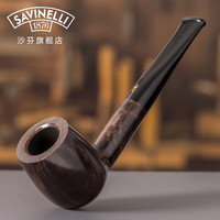 沙芬（SAVINELLI）瓦雷泽石楠木烟斗128直式烟斗烟包套装 意大利进口新手超值套装