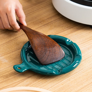 CM live陶瓷厨房用品锅铲子勺收纳架烘焙置物架多功能盘子筷子汤勺垫托 祖母绿