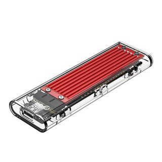 奥睿科（ORICO） M.2NVME/NGFF移动硬盘盒转Type-c/USB3.1固态SSD外置盒 【M.2 NVMe】红色/透明款-10Gbps