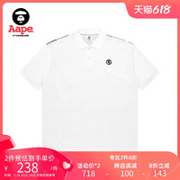 Aape 男装春夏猿颜徽章哥特体字母印花POLO衫0721XAG