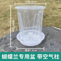 尚洋蝴蝶兰专用控根透明塑料花盆兰花多肉植物观察根系加厚透气防烂根 控根透明花盆10口径(含托盘）