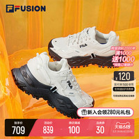 FILA 硬糖 FILA FUSION斐乐官方老爹鞋夏季女鞋黑白厚底鞋增高运动鞋子