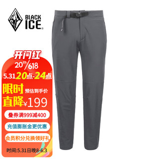 BLACKICE 黑冰 户外春秋款男士登山徒步防风耐磨休闲软壳裤 深灰 L