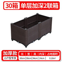 朵咔园艺阳台种菜专用种植箱小户型专用种菜箱长方形塑料花盆楼顶花箱花槽 单层加深2联箱