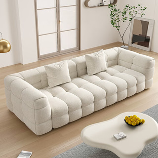卓览（ZHUOLAN）沙发 简约奶油沙发羊羔绒棉花糖形中小户型沙发 羊羔绒珊瑚粉 棉花糖沙发