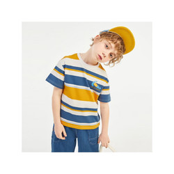 MQD 马骑顿 童装男童夏季新款T恤 黄条 150cm