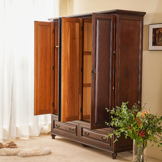 SHYHO 熙和 美式复古全实木大衣柜现代简约衣帽间卧室樱桃木衣橱储物柜