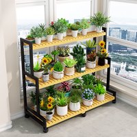 花架子室内阳台多肉植物花盆架现代客厅落地式多层阶梯楠竹置物架