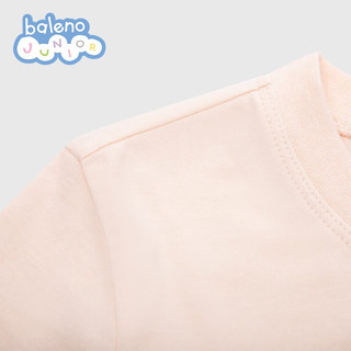 Baleno Junior 班尼路女童印花圆领夏季短袖T恤休闲百搭上衣儿童 77R玫瑰红 130cm