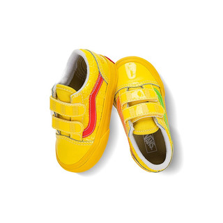 VANS范斯童鞋官方 Haribo联名Old Skool V亮黄童趣印花小童板鞋 黄色印花棋盘格 25.5 实测内长16cm
