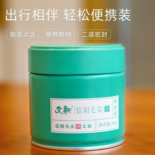 WenXin Tea 文新 信阳毛尖绿茶2023新茶茶叶特级嫩芽密封罐20g