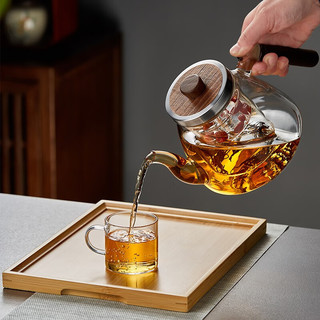 美斯尼玻璃茶壶泡茶壶加厚耐热煮茶壶大容量烧水壶家用茶水分离功夫茶具 一壶四杯