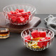 德梵蒂玻璃碗5英寸家用水果蔬菜沙拉碗饭碗学生夏季冰淇淋碗甜品碗 钻石玻璃碗2个装