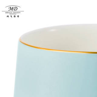 玛戈隆特 玉兔呈祥 马克杯高颜值大容量陶瓷早餐杯家用牛奶燕麦杯-水蓝色