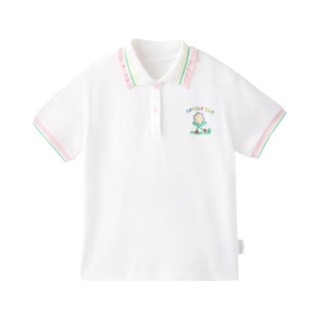 Purcotton 全棉时代 女童短袖T恤 PLA232005 无荧光白 140码