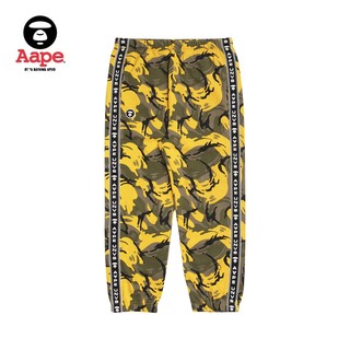 Aape 男装秋冬猿颜徽章字母印花LOGO织带束脚加绒休闲裤6446XAB