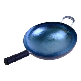 阎铁匠 炒锅(40cm、不粘、无涂层、铁、铁把、带锅耳)