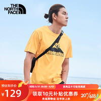 北面（The North Face） 北面短袖T恤户外男舒适透气春夏上新 7WAQ70M/黄色 XXL/185/175