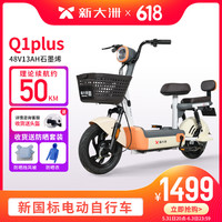 PALLA 新大洲 新国标电动车自行车学生时尚电瓶车小型代步车派乐Q1Plus48V13A