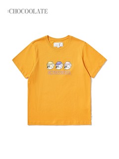 : CHOCOOLATE女装短袖T恤秋季可爱三只小熊印花1670XFH S BKX/黑色