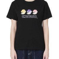 : CHOCOOLATE女装短袖T恤秋季可爱三只小熊印花1670XFH XS BLE/蓝色