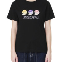 : CHOCOOLATE女装短袖T恤秋季可爱三只小熊印花1670XFH XS BLE/蓝色