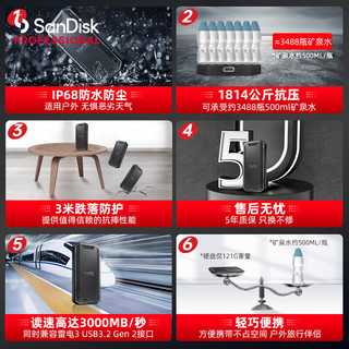 SanDisk professional 闪迪大师 PRO-G40 移动固态硬盘 雷电3 兼容USB3.2 Gen2 高速传输 4TB