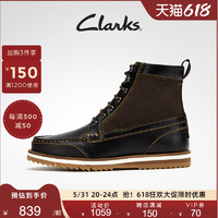 Clarks 其乐 男士秋冬时尚中筒靴复古休闲马丁靴潮流系带皮靴英伦风