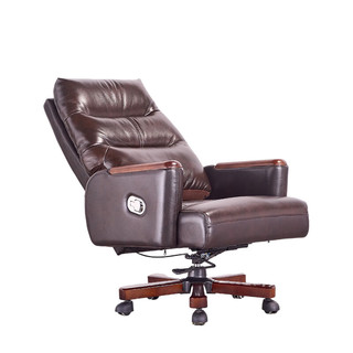 麦森maisen 电脑椅老板椅可躺人体工学椅棕色A-6013