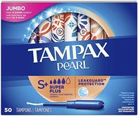 TAMPAX Pearl 卫生棉条，super plus，无味，50 个 - 6 件装（共 300个）