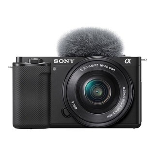 SONY 索尼 ZV-E10 APS-C画幅 微单相机 黑色 E 35mm F1.8 OSS 定焦镜头 单头套机 电池蓝牙手柄套装