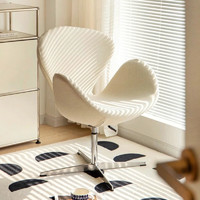 唐辑天鹅椅电脑椅子网红化妆椅子梳妆椅家用卧室靠背椅轻奢简约 白色