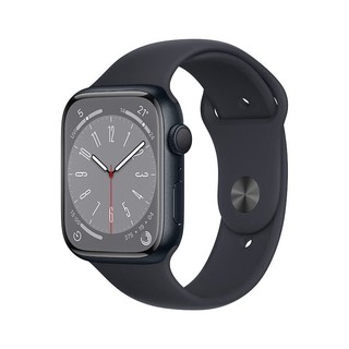 Apple 苹果 Watch Series 8 智能手表 45mm 午夜色铝金属表壳+午夜色运动型表带MNP13CH/A