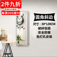 索尔诺（SuoErnuo）镜子贴墙自粘全身镜玻璃穿衣镜女生卧室化妆壁挂粘贴宿舍试衣挂墙 玻璃全身镜30*120
