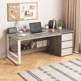 普派（Pupai）电脑桌台式电脑桌家用办公书桌带抽屉学生学习桌子 莫迪灰色140cm