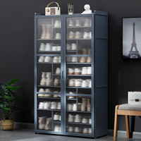 淘之良品入户鞋柜家用门口鞋架简易客厅玄关柜一体柜收纳柜中式鞋凳隔断柜 灰色-十一层80长