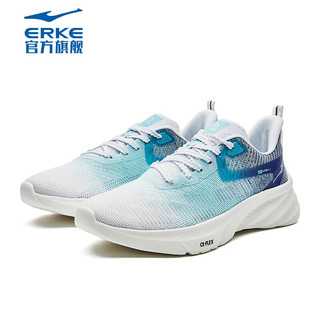 鸿星尔克（ERKE）跑步鞋男夏季碳板情侣透气软底防滑男鞋运动鞋子 正白/薄荷蓝-男款 39