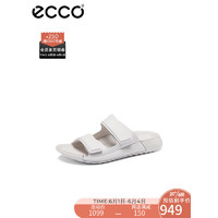 爱步（ECCO）女鞋 百搭凉鞋魔术贴极简风时尚拖鞋 科摩系列206843 石灰色36