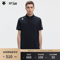 DESCENTE 迪桑特 TRAINING TOUGH面料男子短袖POLO衫D2291TPS92C 黑色-BW(白色LOGO) L(175/96A)