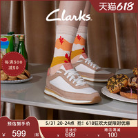 Clarks其乐阿甘鞋男女同款春秋小白鞋拼色潮流舒适休闲板鞋运动鞋 暗橘色 (男款) 261671867 41