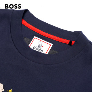 HUGO BOSS 款七夕BOSS X PEANUTS联名针织布T恤 404-深蓝色 XXL