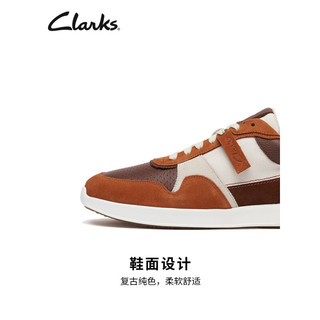 Clarks 其乐 轻跑系列男鞋复古潮流跑鞋春秋时尚休闲运动鞋四季款鞋 铁锈红 261642957 40