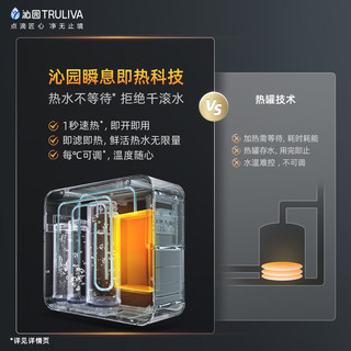 TRULIVA 沁园 曜日加热净水器1000G 5年RO反渗透 智能触控屏精准调温  家用厨下即热直饮一体机UR-S51048H