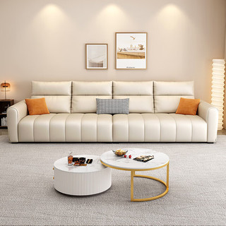 贵妃新款羽绒沙发客厅沙发科技布奶油风布艺沙发意式极简现代简约轻奢 1.7米-直排二人位 海绵+羽绒靠包