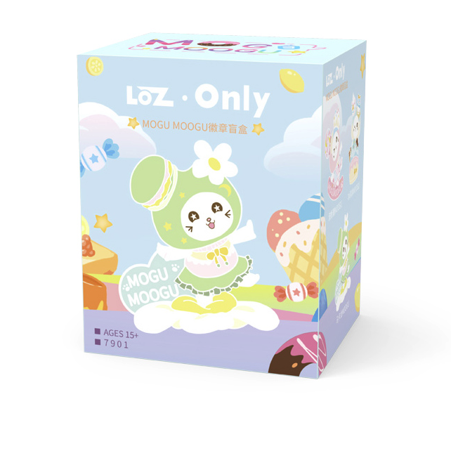LOZ 俐智 萌系moogu美食猫系列徽章 盲盒 单盒