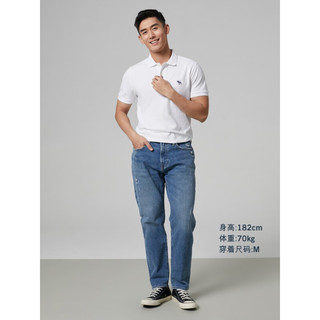 ABERCROMBIE & FITCH男装 时尚复古美式易穿搭短袖Polo衫 322933-2 白色 L (180/108A)