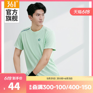 361° 361运动t恤男20243夏季健身速干上衣跑步服男士圆领透气短袖