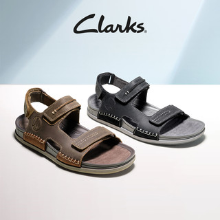 Clarks其乐男鞋自然系列2023夏新品魔术贴凉鞋舒适沙滩鞋